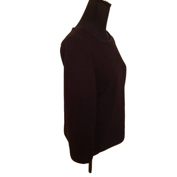 Max Studio Womens Long-Sleeve Scoop Neck Solid Black Top Medium - Picture 3 of 10